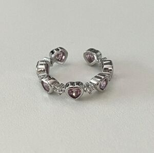 Silver & Pink Heart Ring